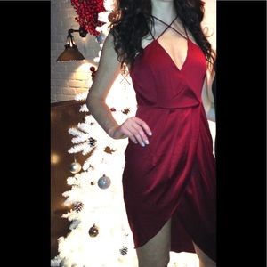 Gorgeous Burgundy Satin Dress